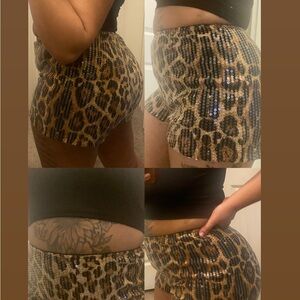 Leopard Sequin Shorts